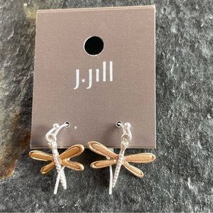J Jill butterfly silver and gold wire earrings